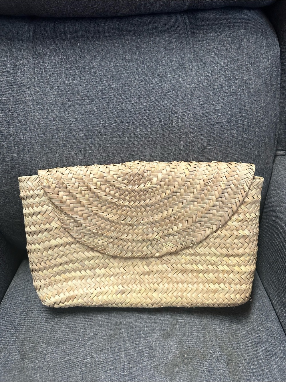 POOLSIDE COLLECTIVE L'ENVELOPPE CLUTCH STRAW BAG - Picture 4 of 6